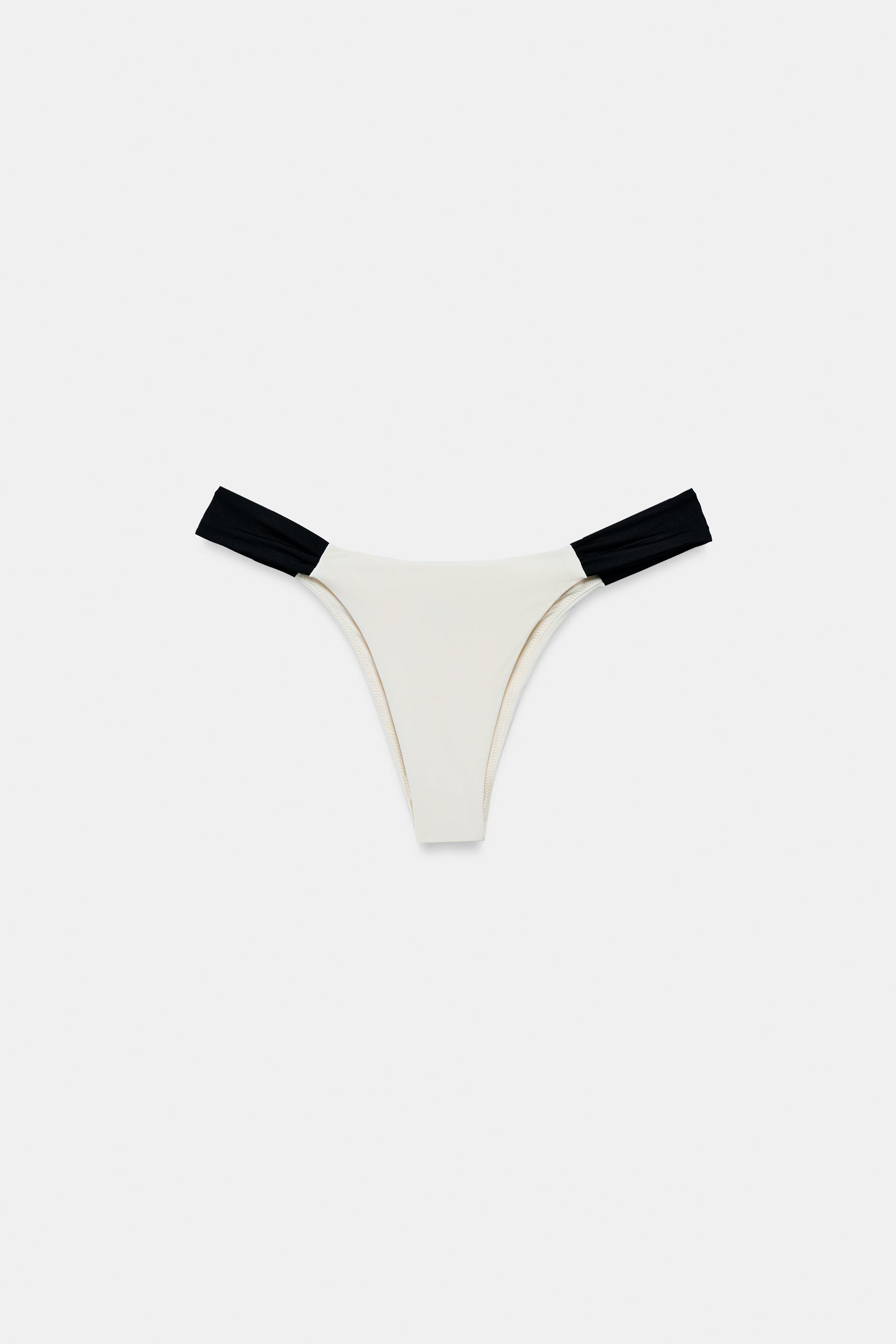 RUCHED CONTRAST BIKINI BOTTOMS